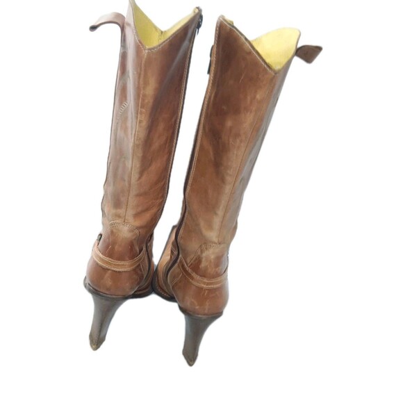 Vintage Destroy Leather Boots Size EU 40  Y2k Made In Spain Brown - Picture 6 of 10